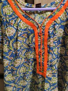 Floral Print Cotton Kurta