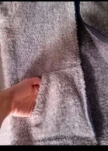 Fuzzy Grey Zip-Up Hoodie