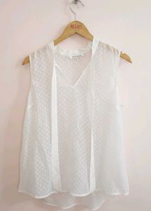 Korean Elegant White Sleeveless Top