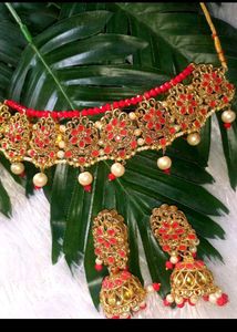 Red &amp; Gold Choker Set