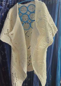 Knitted White Shrug