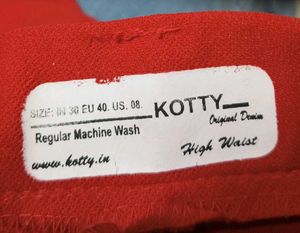 Red Straight Leg Trousers