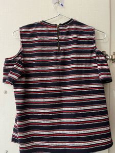 Striped Cold Shoulder Top