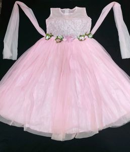 Party Wear Light Pink Gown (8-15) Girls Age Length