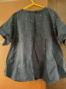 Zara Pearl Embellished Top
