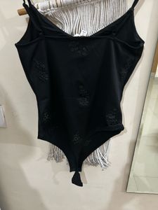 Black Embellished Bodysuit