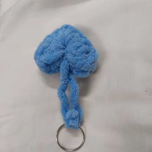Cute Crochet Heart keychain 💙🩵