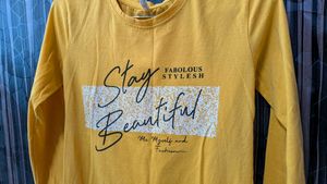 Yellow Graphic Print Tee