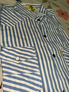 White &amp; Blue Lining Formal Shirt…..🤍💙
