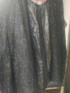 Sparkly Black Sequin Cardigan Kaftan