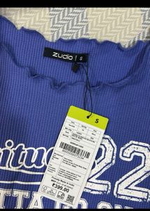 Blue &#39;Attitude 22&#39; Ruffle Tee