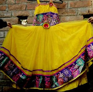 Yellow Sleeveless Gown