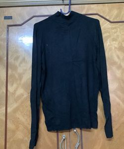 Black High Neck Fitted Sweater