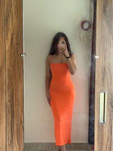 Orange Backless Dress