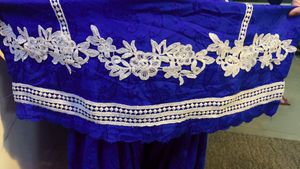 Blue Pakistani Suit With Shalwar And Dupatta