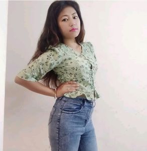 Floral Print Crop Top