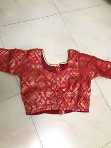 Red Pink Zari Blouse