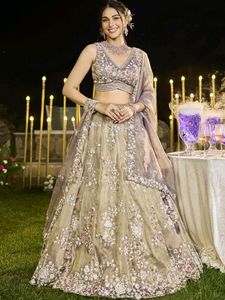 DESIGNER TISSUE SILK LEHENGA SET