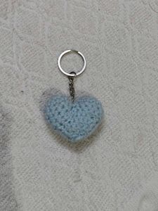 Crochet Heart Keychain