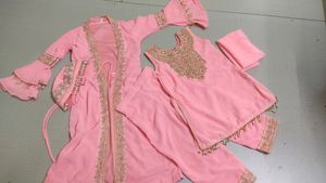 Pink Embellished Girls' Outfit