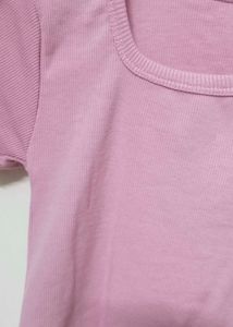 Pink Square Neck T-Shirt