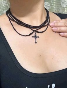 Gothic Black Beaded Studded Neckpiece