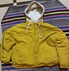 Hooded oversized puffer jacket