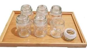 Set of 6 Glass Spice Jars