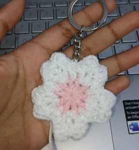 Cherry Blossom/Sakura Crochet Keychain
