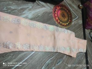 Peach Embroidered Kurta Set