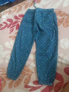 Girl&#39;s Denim Polka Dot Pants