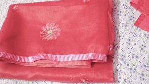 Peach Saree with Blouse Piece