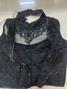 Elegant Black Embellished Blouse