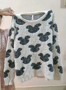 Mickey Mouse Fuzzy Knit Sweater