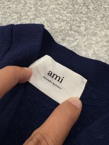 AMI Paris Navy Cardigan