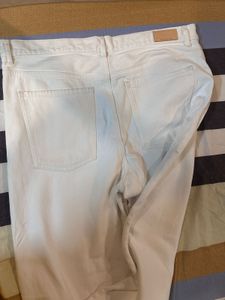 Mango Sustainable Wide Leg High Rise White Denim J