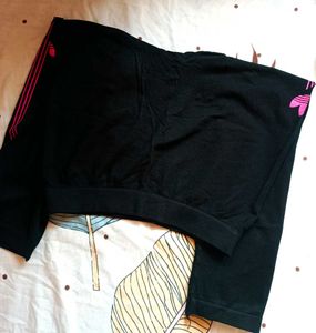 Women Adidas Black &amp; Pink Capri