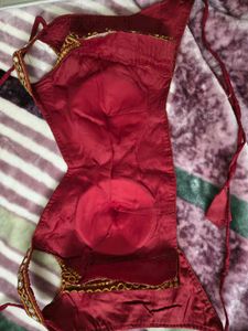 Maroon Mirror Work Blouse