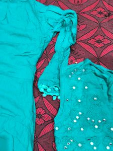 Teal Kurti Set