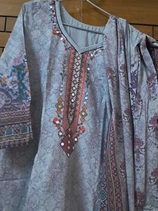 Mirror Work  Kurta Set In Cotton