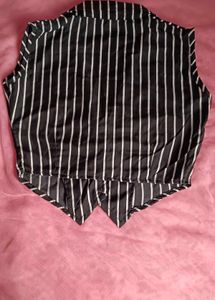Black And White Stripped Vest