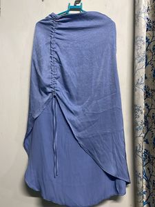 Satin A-line baby Blue Skirt