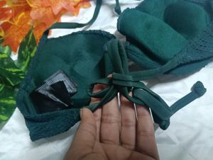 148.Green Halter Bikini Top 34B