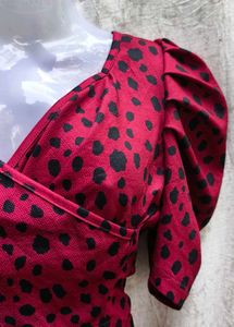 Chic Maroon Print Dress