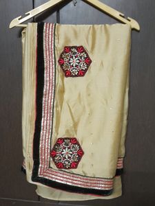Golden Red Saree With Blouse