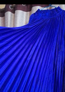 Elegant Blue Pleated skirt