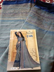 Printed Blue Saree