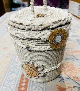 Decorated Rope Basket Only 1 Piece