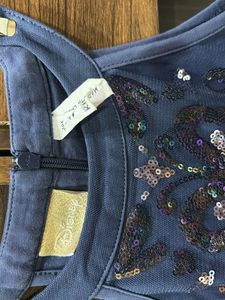 Girls&#39; Blue Embellished Party Dress