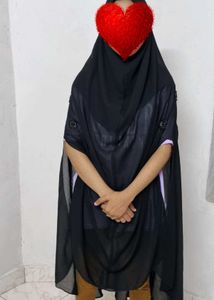 New Hijab Black Crystal Stoned